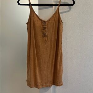 Tan Button-Front Sleeveless Top